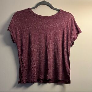 Mudd Women's Heathered Burgundy Short Sleeve Tee